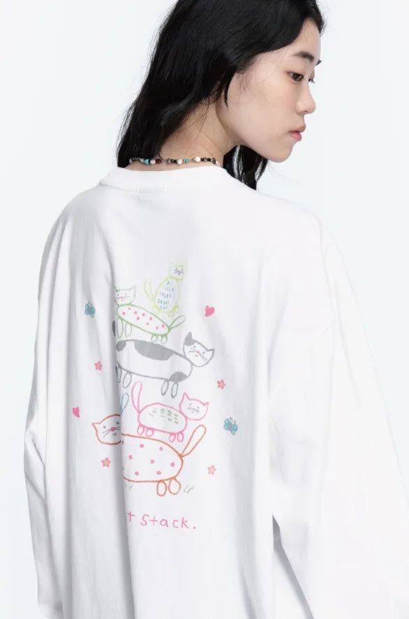 26FW★ Cat Stack Long Sleeve