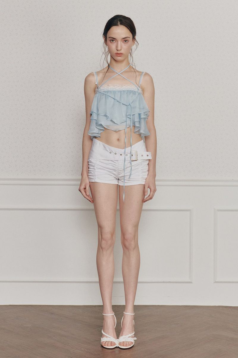 VIOLA BELTED SHORTS ivory
