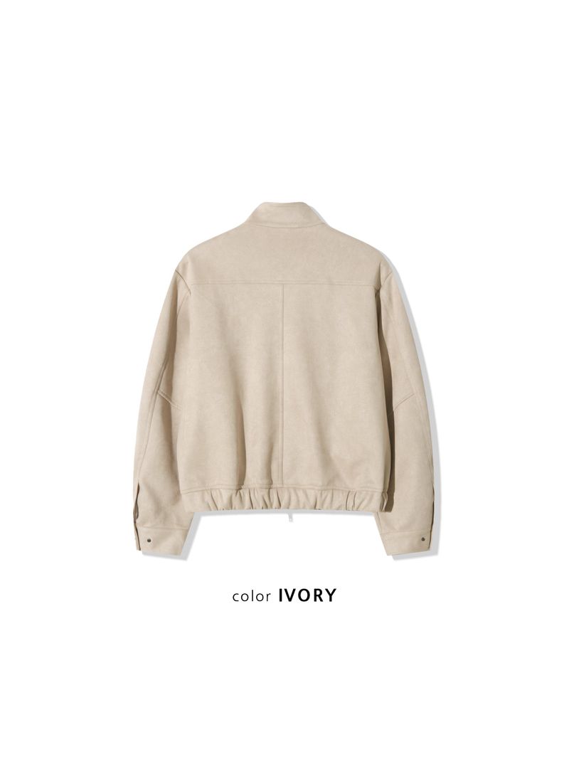 Chen Semi-cropped button suede jacket (3 colors)