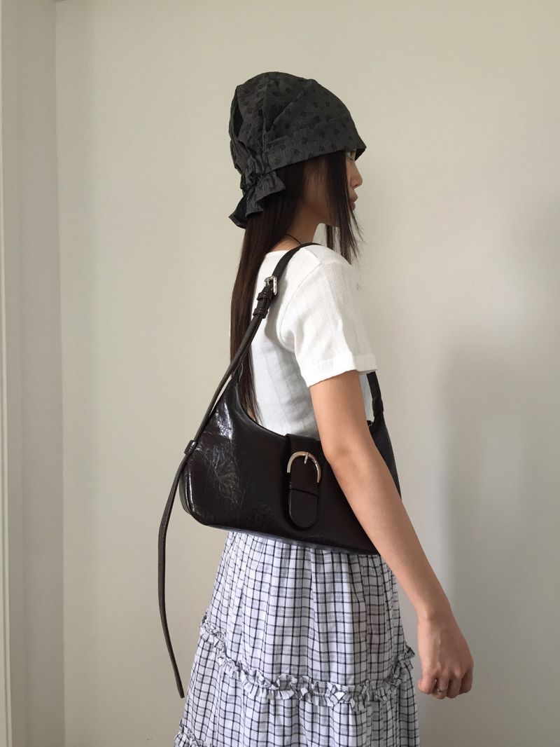 Tony Big Buckle Shoulder Bag (4color)