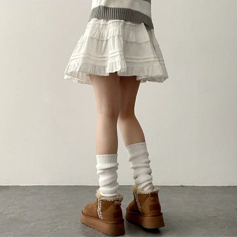 Ruffle Lace Miniskirt