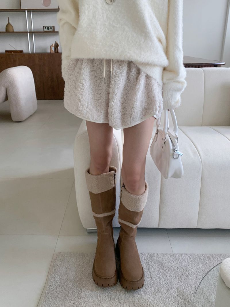 Muffin Roll Suede Dumble Ugg Long Boots (2 colors)