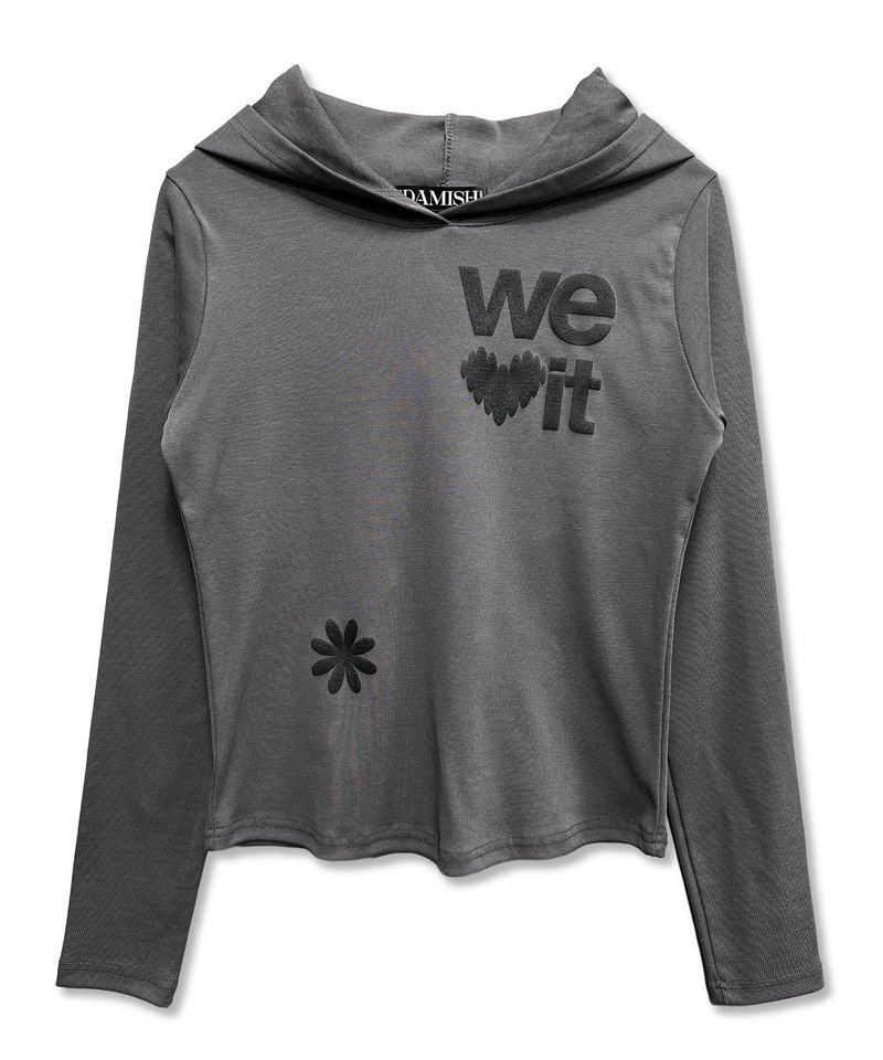We love It Hoodie Long Sleeve_Charcoal