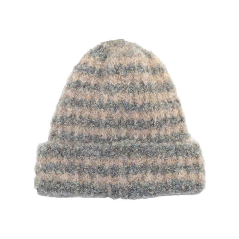 FLUFFY STRIPE BEANIE (2 COLORS)