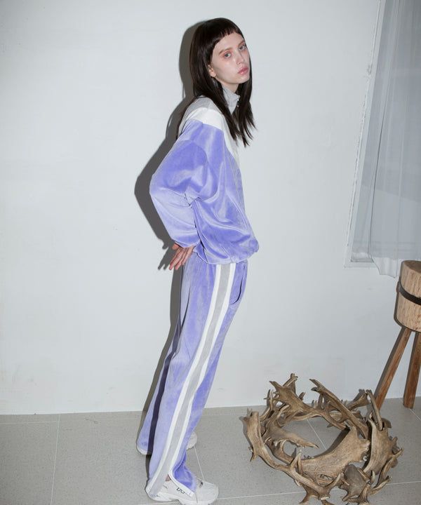 velvet lining track pants - VIOLET