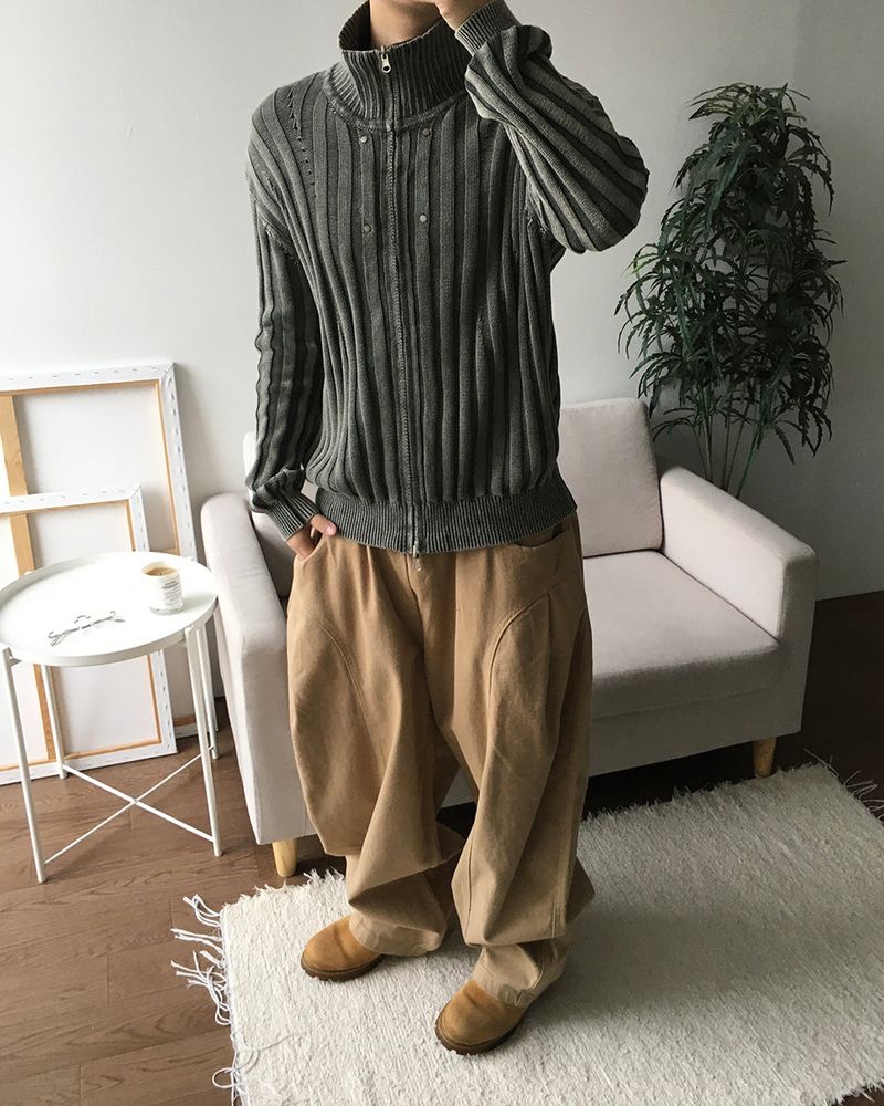Nex Pigment Knit Zip-up
