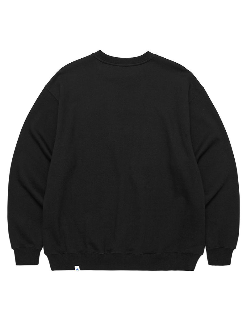 SERIF EMB SWEATSHIRT BLACK(CV2CFUM470A)