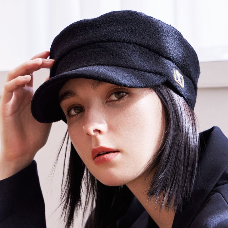 VA Square Stud Wool Madoros Cap / Black