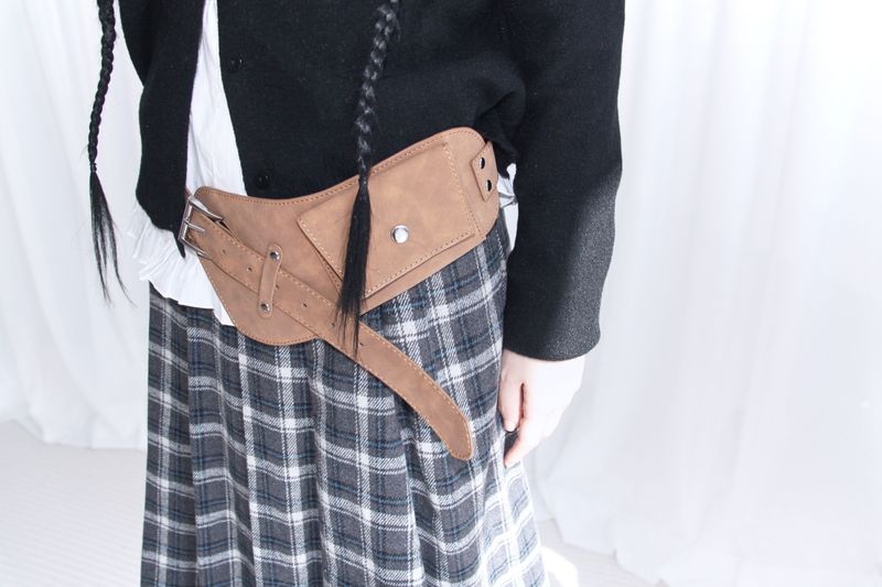 Pocket Suede Wide Leather Belt (2colors)