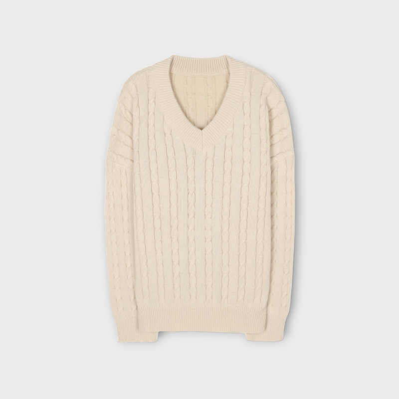 ASCLO Overfit Twist V Neck Knit (7color)
