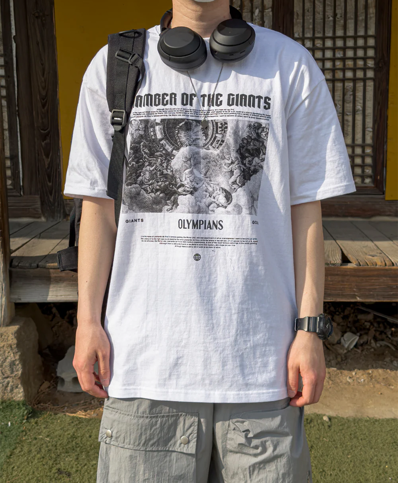 Oversized Fit Olympia Printed Short Sleeve Tee