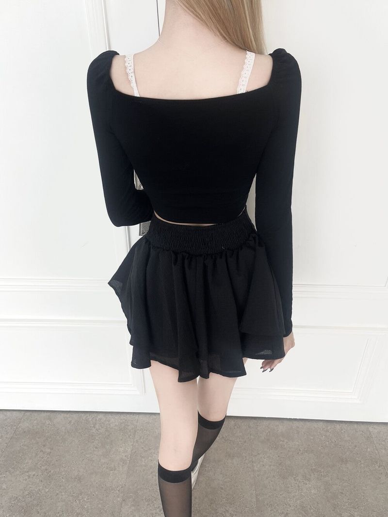 1238. Dark lake lace drop sqaure bl