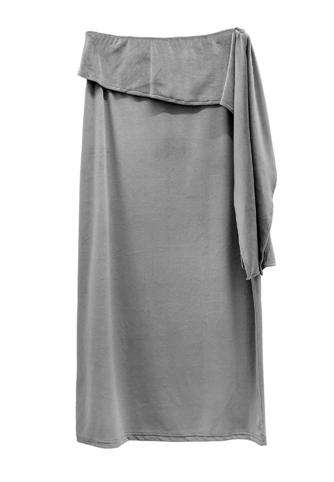 Velour Knot Maxi Long Skirt