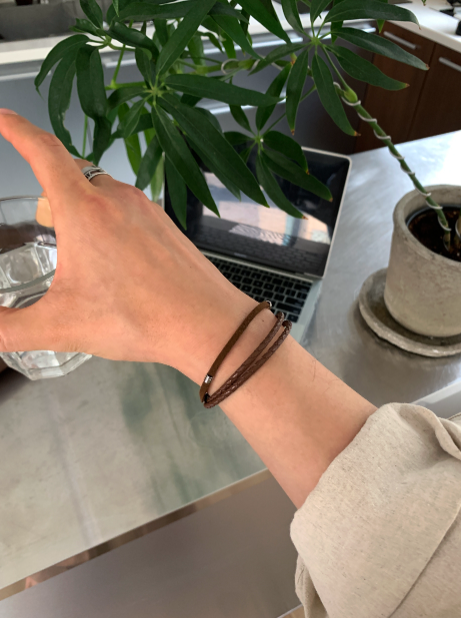 LOOKPLE（ルックプル）の「ビードミラノレザーブレスレット（アクセサリー）」