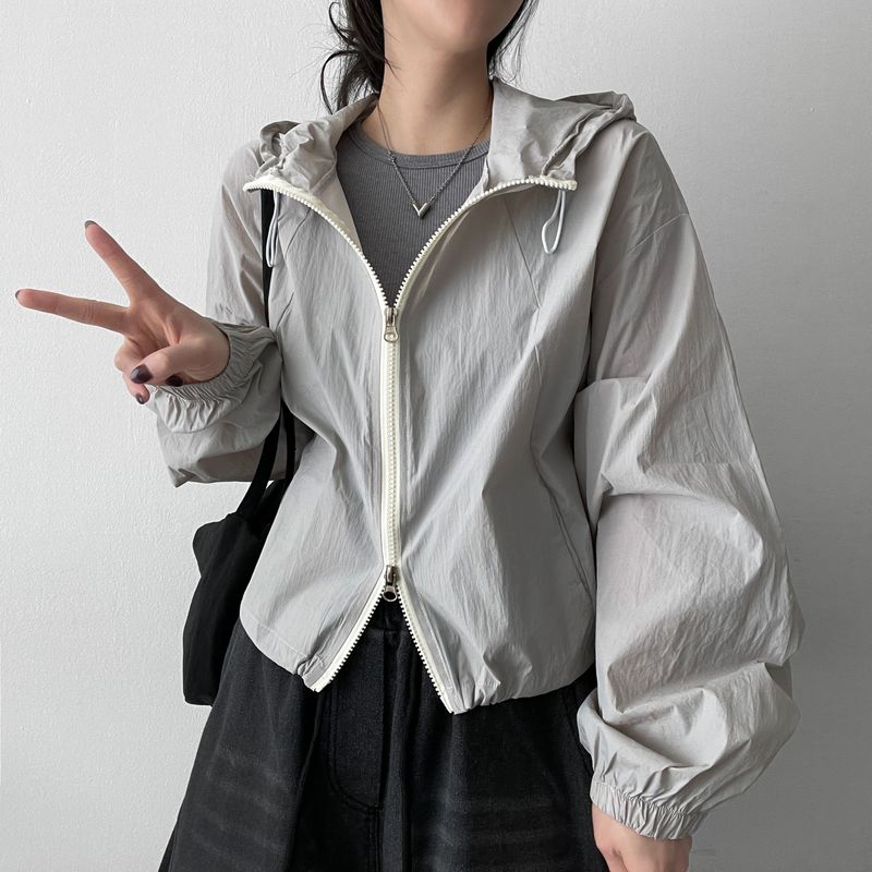E-ring Basket Nylon Summer Windbreaker Hooded Jumper