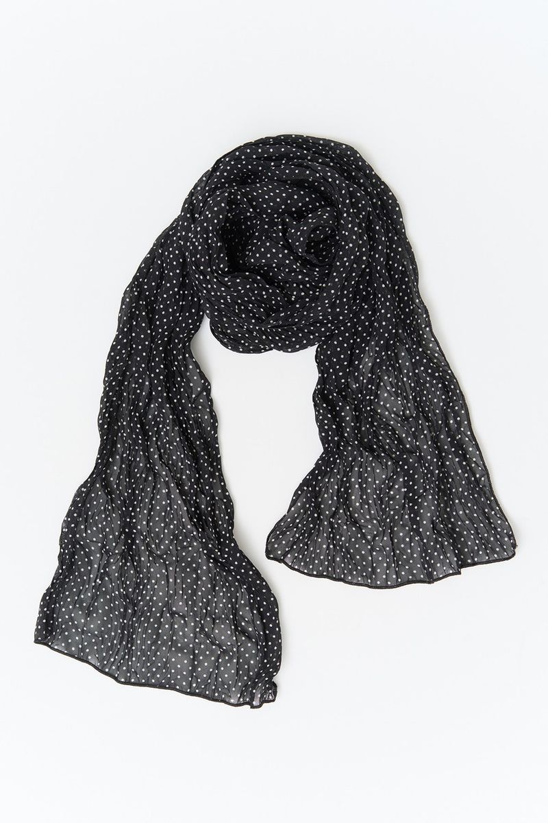 Leaf Dot Wrinkle Scarf