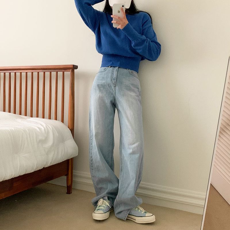 [Short waist] Mellow V-neck knit