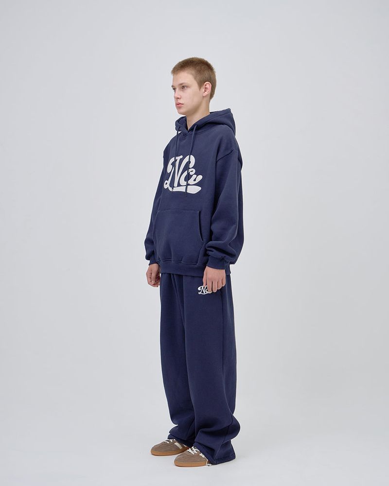 UNDERLINE LOGO SWEAT PANTS - NAVY