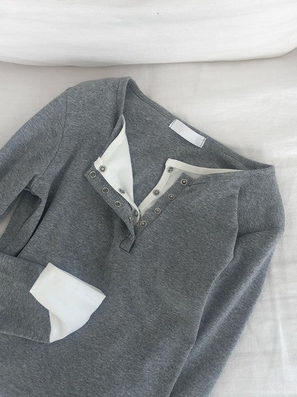 Eson Toto Button Layered T-shirt