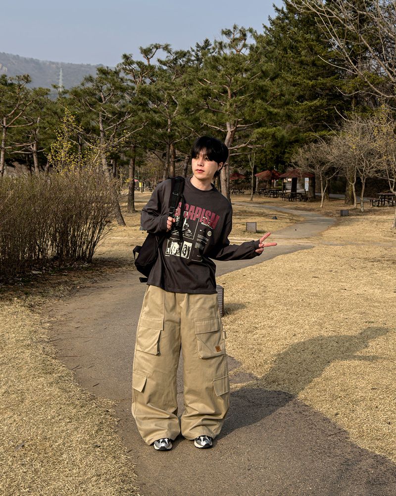 Utility Patch Wide Cargo Pants
