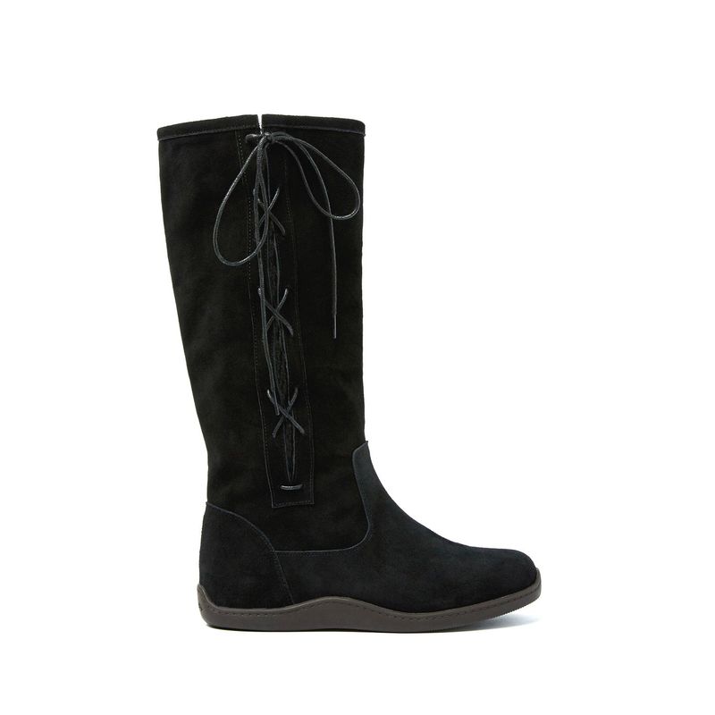 Bow 0010. Ribbon Shearling Boots - 3colors