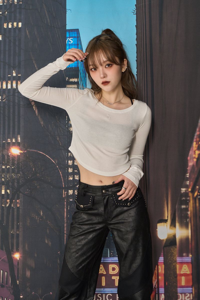 CHERRYQUIRI(チェリーキュリー)の「SMOOTH LONG SLEEVES (IVORY)(Tops)」