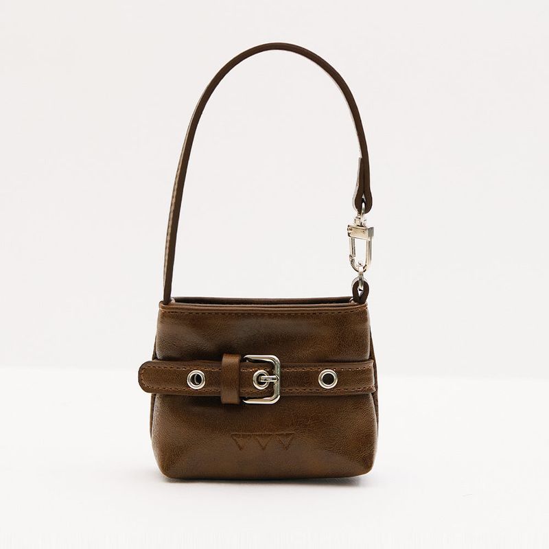 VVV（ブイブイブイ）の「Buckle Mini Hobo Tote Bag Keyring _ Brown（Toys/Key Holders）」