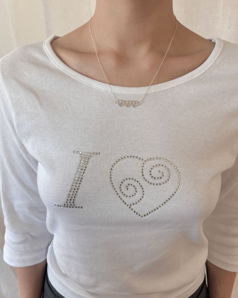 [925SILVER] RHYTHM TRIPLE HEART NECKLACE
