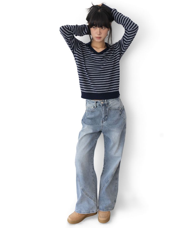 Rams Stripe Collar Knit
