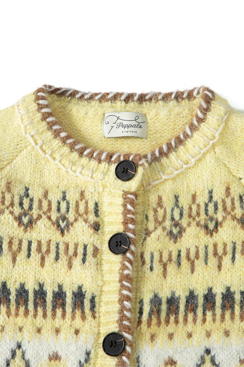Atelier Jacquard Knit Cardigan [Lemon]