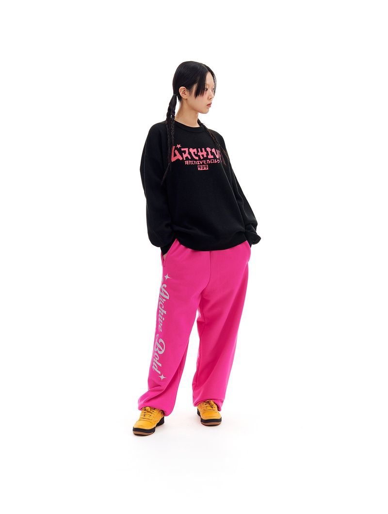 AB GLITCH SWEAT PANTS (CHERRY PINK)