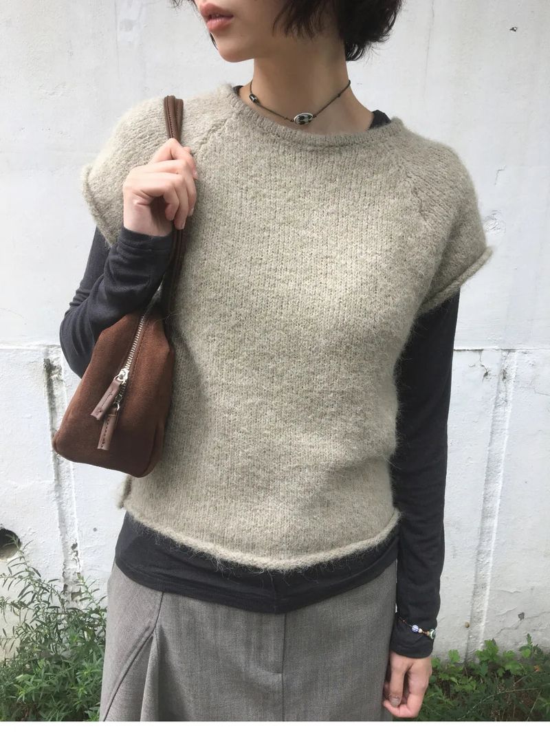 Yorin button half knit (3color)