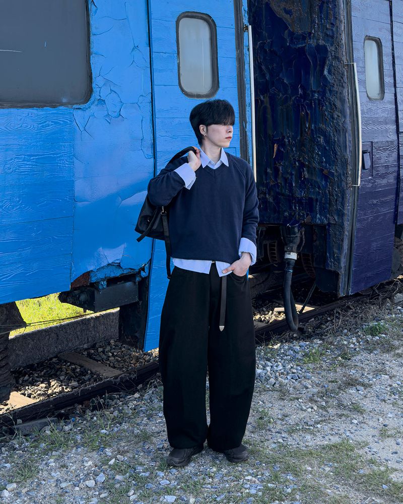 Bino Curved Wide Cotton Pants