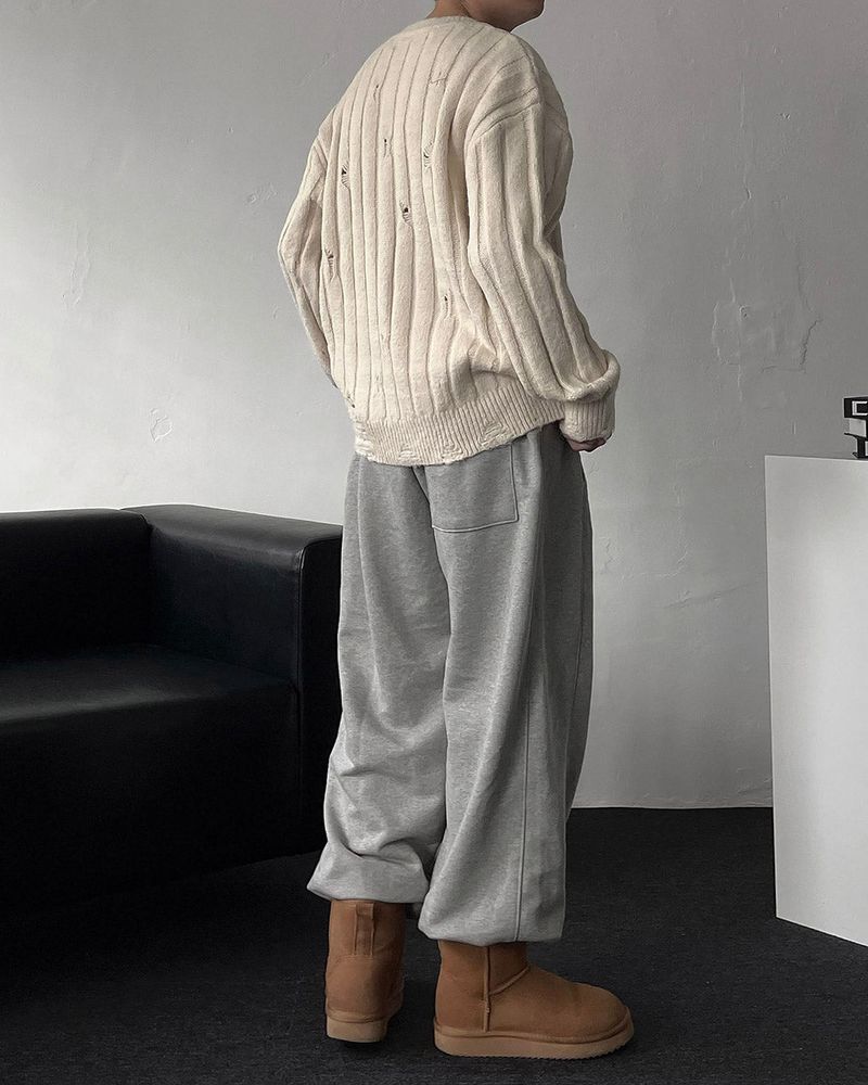 MG Wool Blend Damage Knitwear (4 colors)