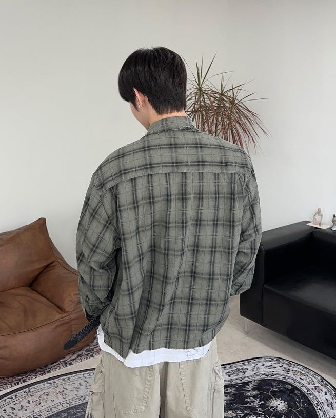 Kaan Cutting Check Shirt