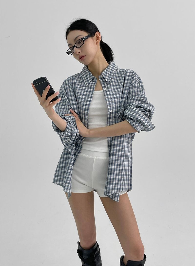 BLACKUP（ブラックアップ）の「[MADE] Muto Oversized-Fit Checkered Shirt（Tops）」