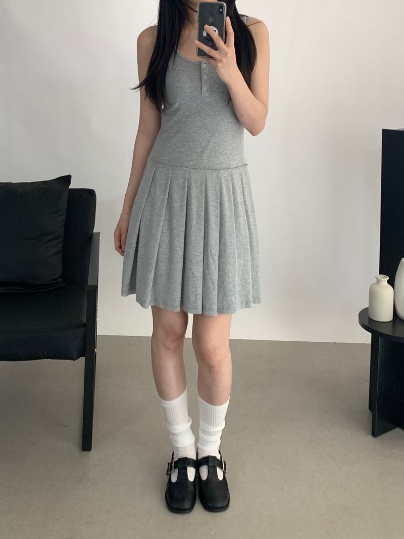 Pedro pleated sleeveless dress