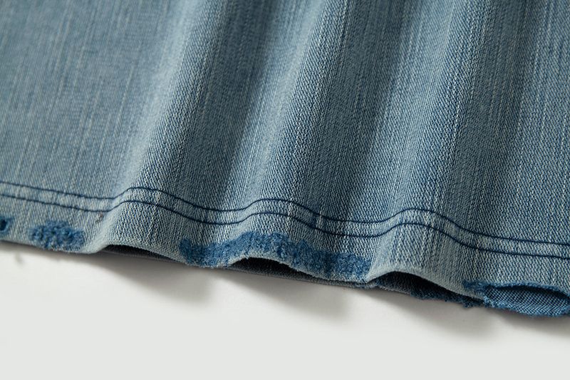WASHED KNIT DENIM LONG SHIRT