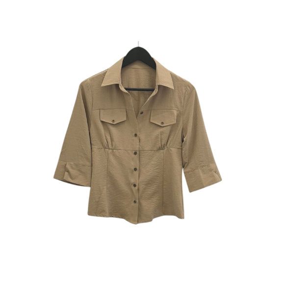 Sareon Open Collar Three QuarterShirt