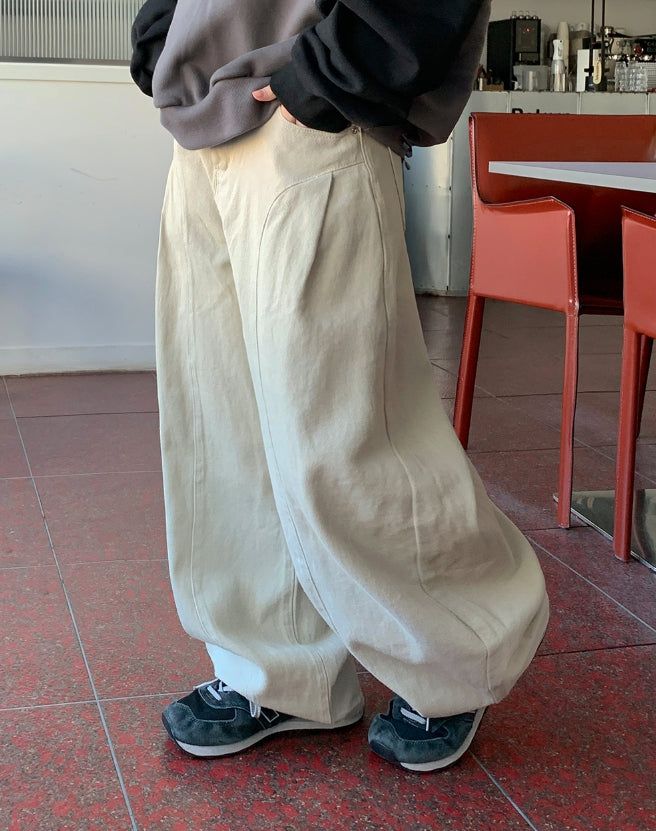 BAON（バオン）の「Huvit Pintuck Cotton Denim Wide Pants（Pants）」