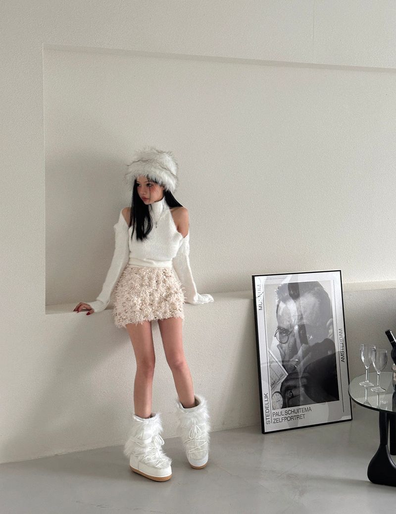 block soft knit bolero
