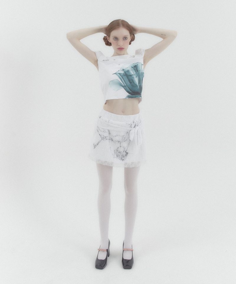 Precious Key Lace Skirt White