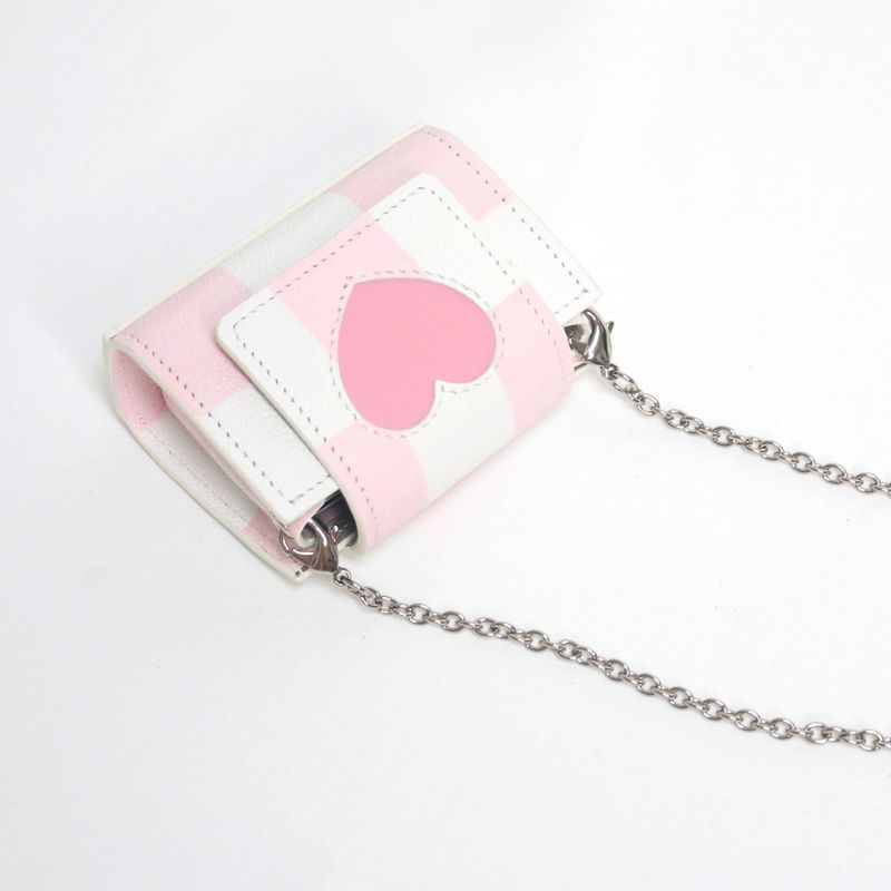 shape of' microbag - pink check