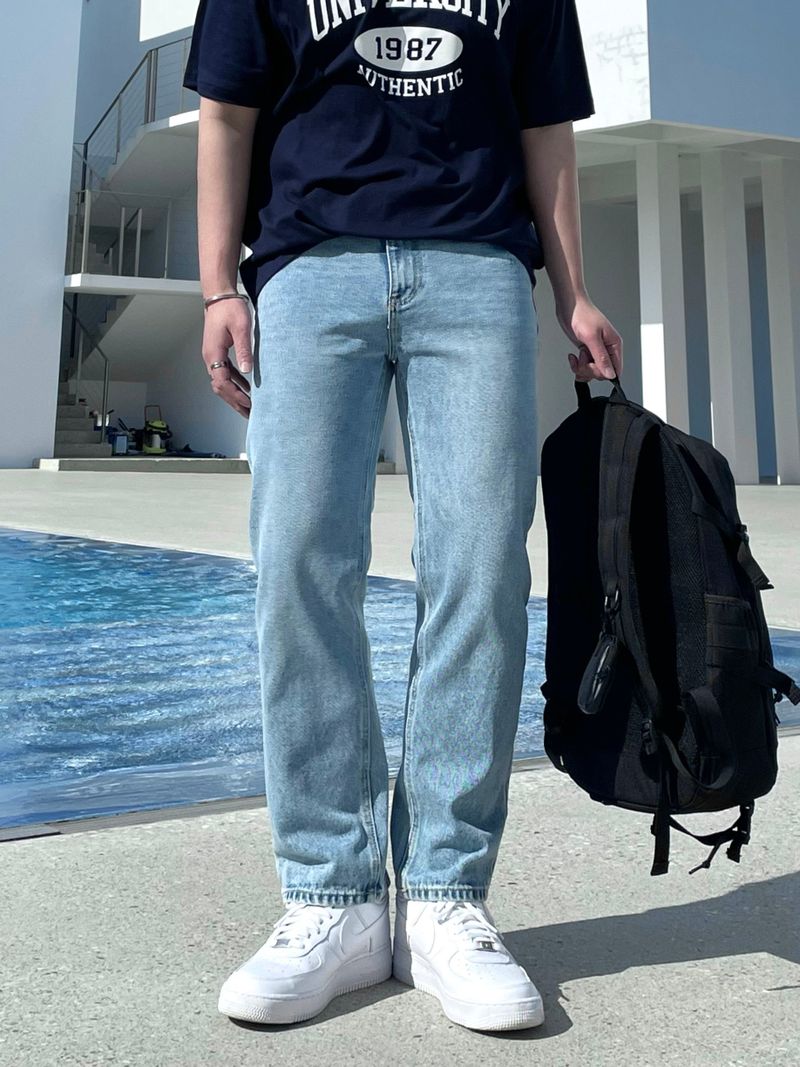 NEVERDOWHY（ネバードゥワイ）の「 [MADE]WIND SEMI STRAIGHT DENIMA PANTS(S~2XL)（Pants）」