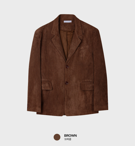 Look Hour Vintage Suede Overfit Blazer Jacket