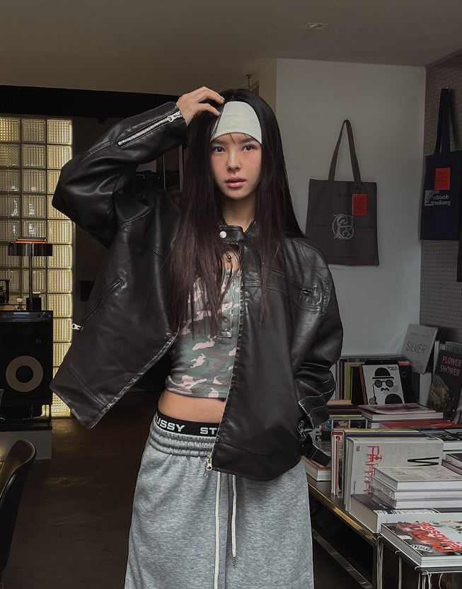 Kien Vintage Trackline Leather Jacket