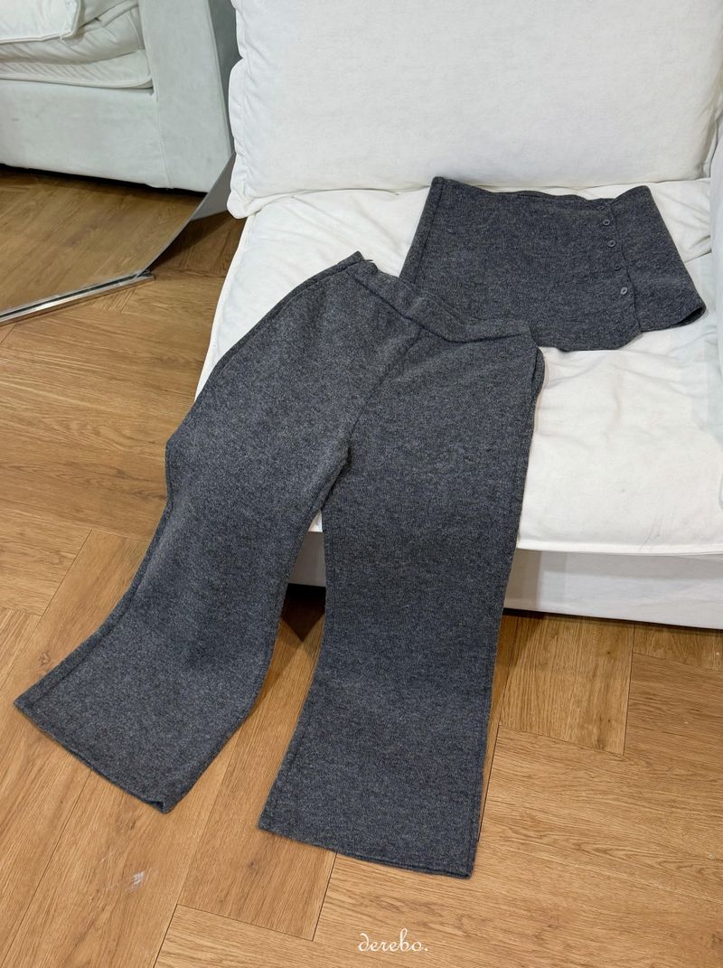 Layered skirt long knit pants