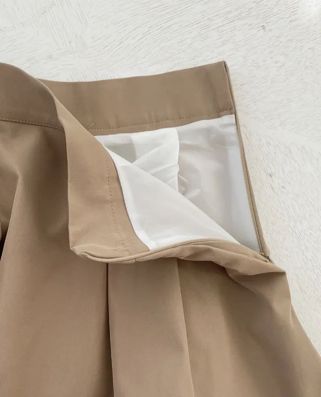 Emily Pintuck Flare Long Skirt