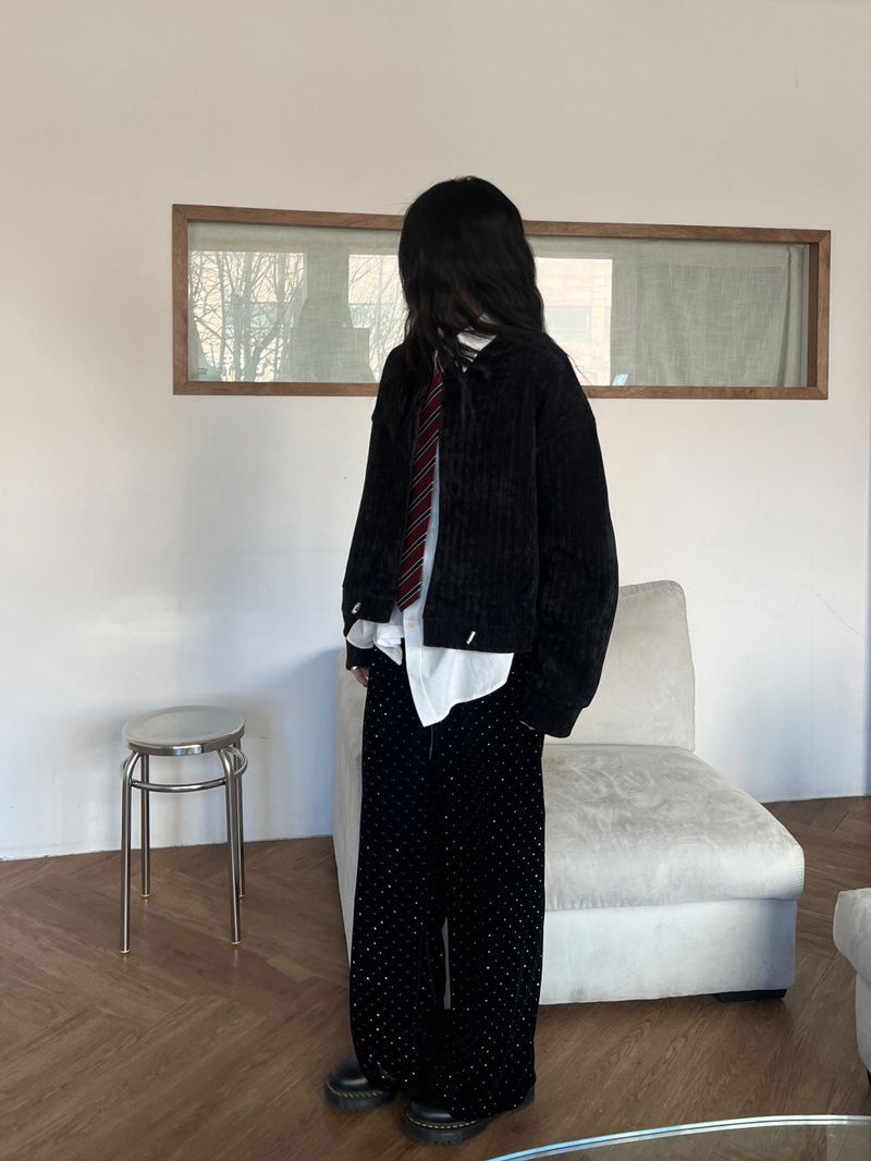 [UNISEX]ベロア オーバーフィット 長袖カーディガンジャケット(3 colors)