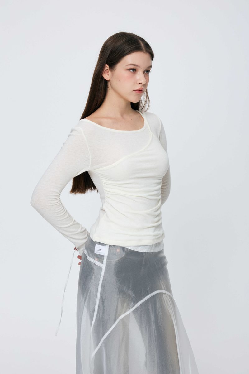 MUREN SHIRRING TOP / IVORY